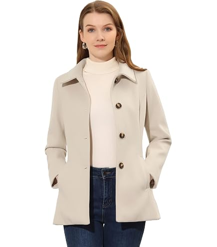 Amazon.com: Allegra K Women's Stand Collar Jacket Pocket Single